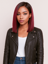 Brooklyn Hair Ombre Ruby Red 5x5 HD Pre-Cut Lace Glueless Bob Style Wig 10-12" Ombre Ruby Red / Bob Style 10-12" / Side C Part